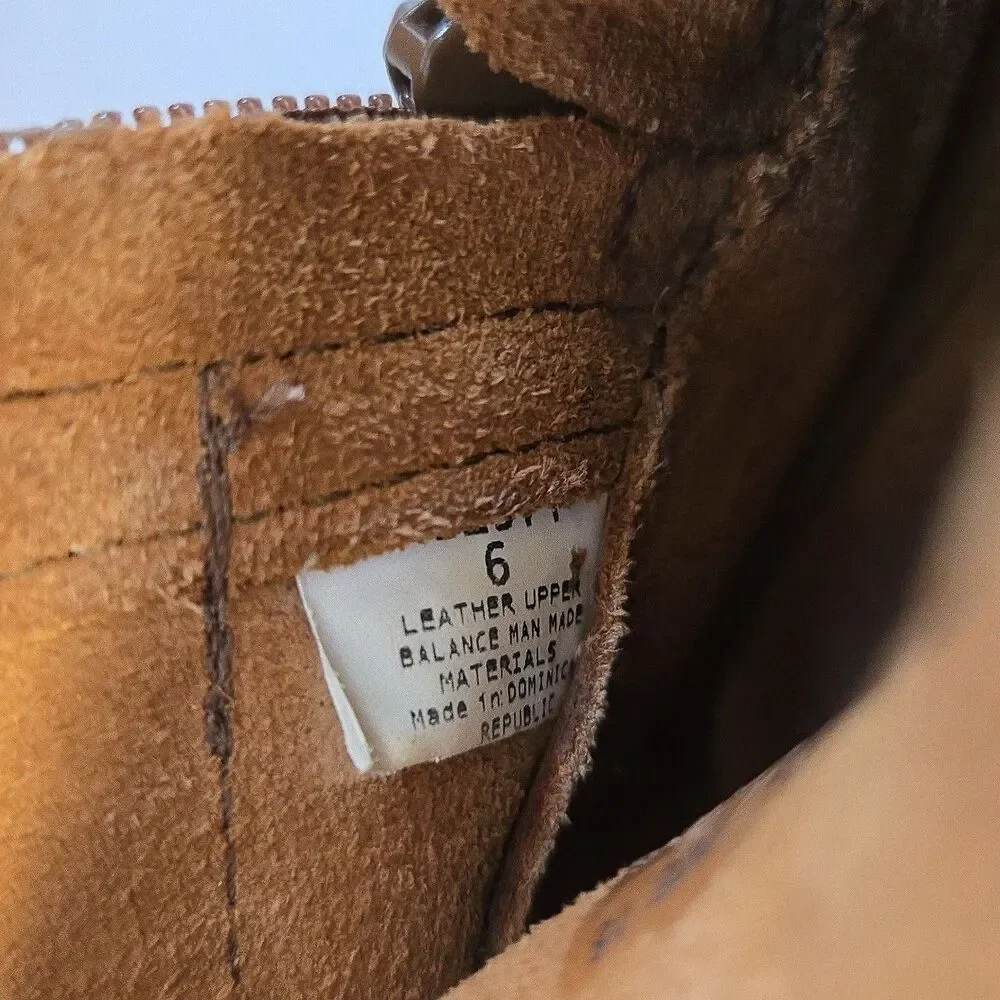 Minnetonka Kids Size 6 Double Fringe Moccasins Bootie Brown Leather Side Zipper